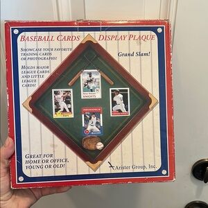 Baseball Card Display Wooden Mahogany & Glass Shadow Box